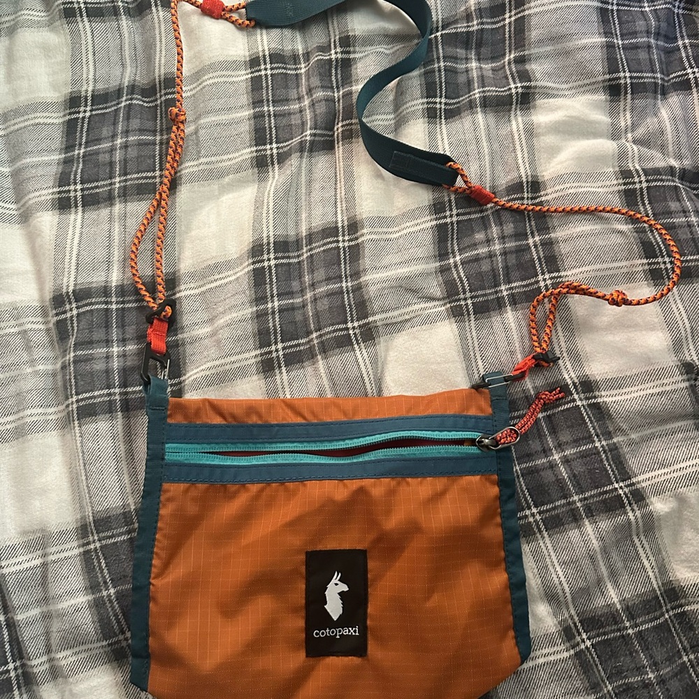 Cotopaxi Vibrant Orange and Teal Messenger Bag